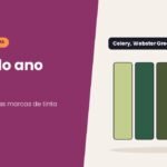 Amostras das cores do ano 2027 em tons de verde e terracota