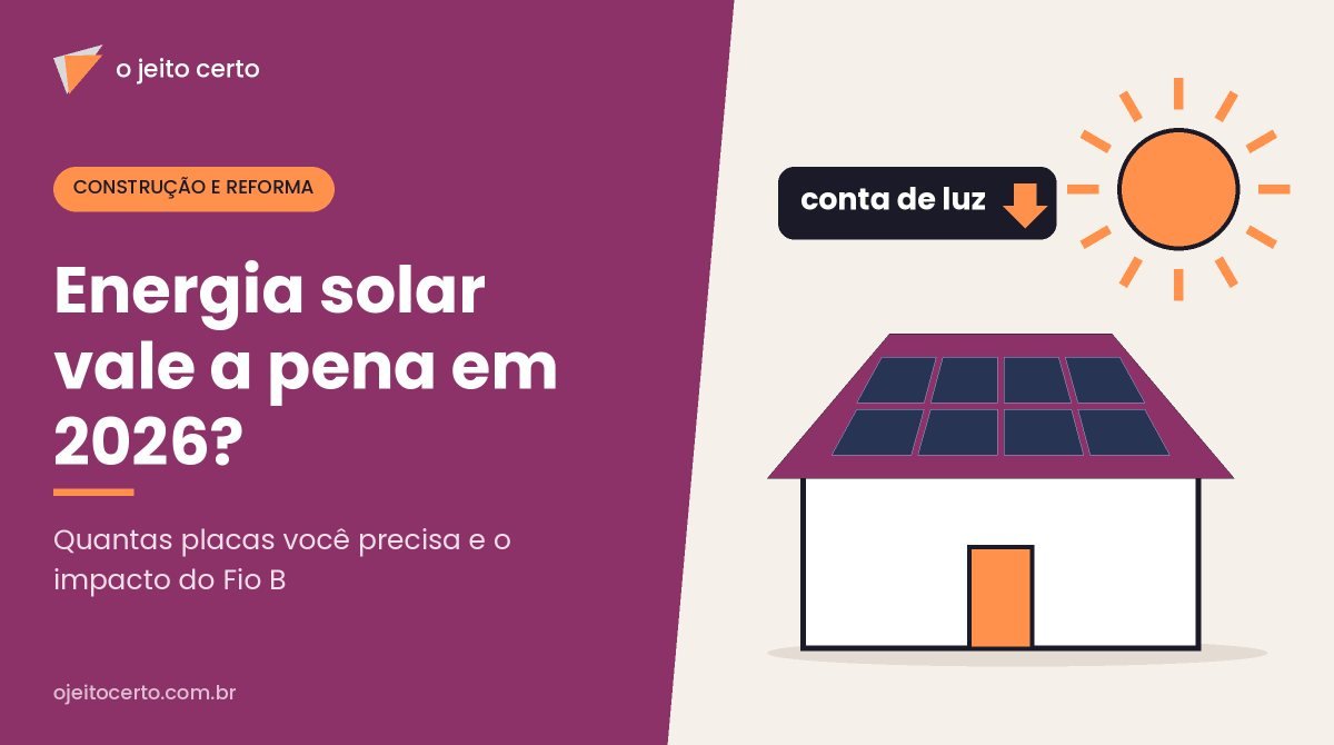 Energia solar vale a pena em 2026? Quantas placas você precisa e o impacto do Fio B