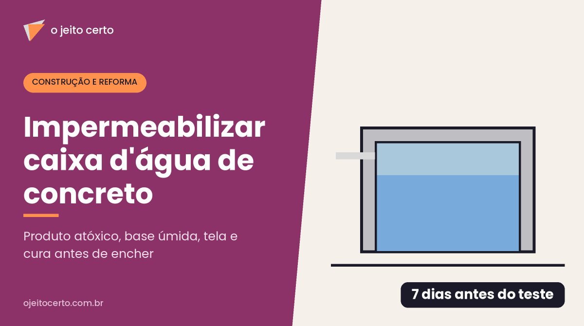 Como impermeabilizar caixa d’água de concreto: produto, demãos e cura
