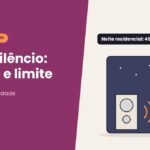 Ilustração noturna de caixa de som emitindo ondas e medidor marcando 62 dB, sobre lei do silêncio, horário e limite de decibéis