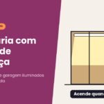 Ilustração de guarda-roupa iluminado por barra de LED com sensor de presença
