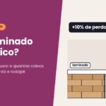 Ilustração de réguas de piso laminado ou vinílico com rodapé e caixa de piso