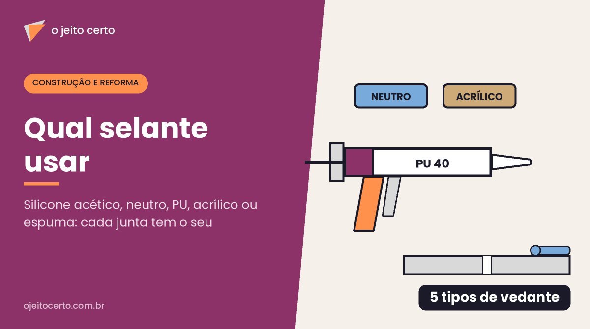 Qual selante usar: silicone, PU, acrílico ou espuma expansiva