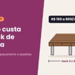 Ilustração de deck de madeira com réguas sobre barrotes, mostrando quanto custa deck de madeira por m²