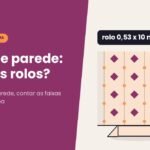 Ilustração de parede com faixas e rolo para calcular quantos rolos de papel de parede comprar