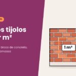 Ilustração de parede de tijolos com 1 m² marcado: quantos tijolos por m²