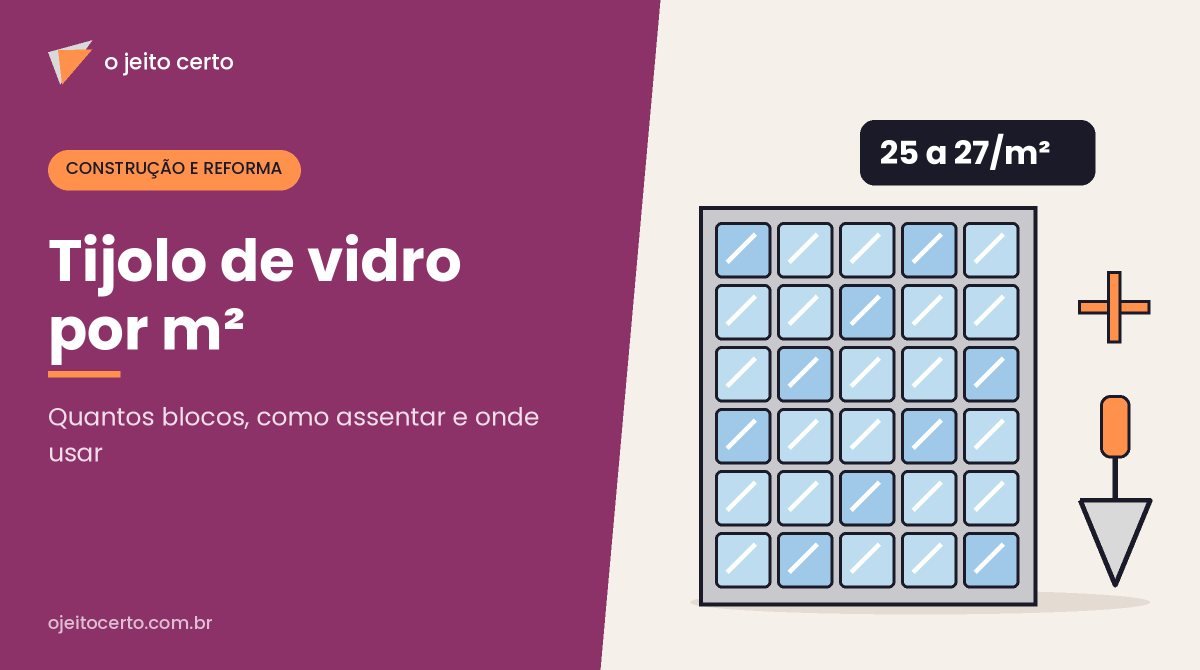 Tijolo de vidro por m²: quantos blocos, assentamento e onde usar