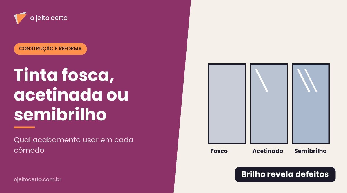 Tinta fosca, acetinada ou semibrilho: qual usar em cada cômodo