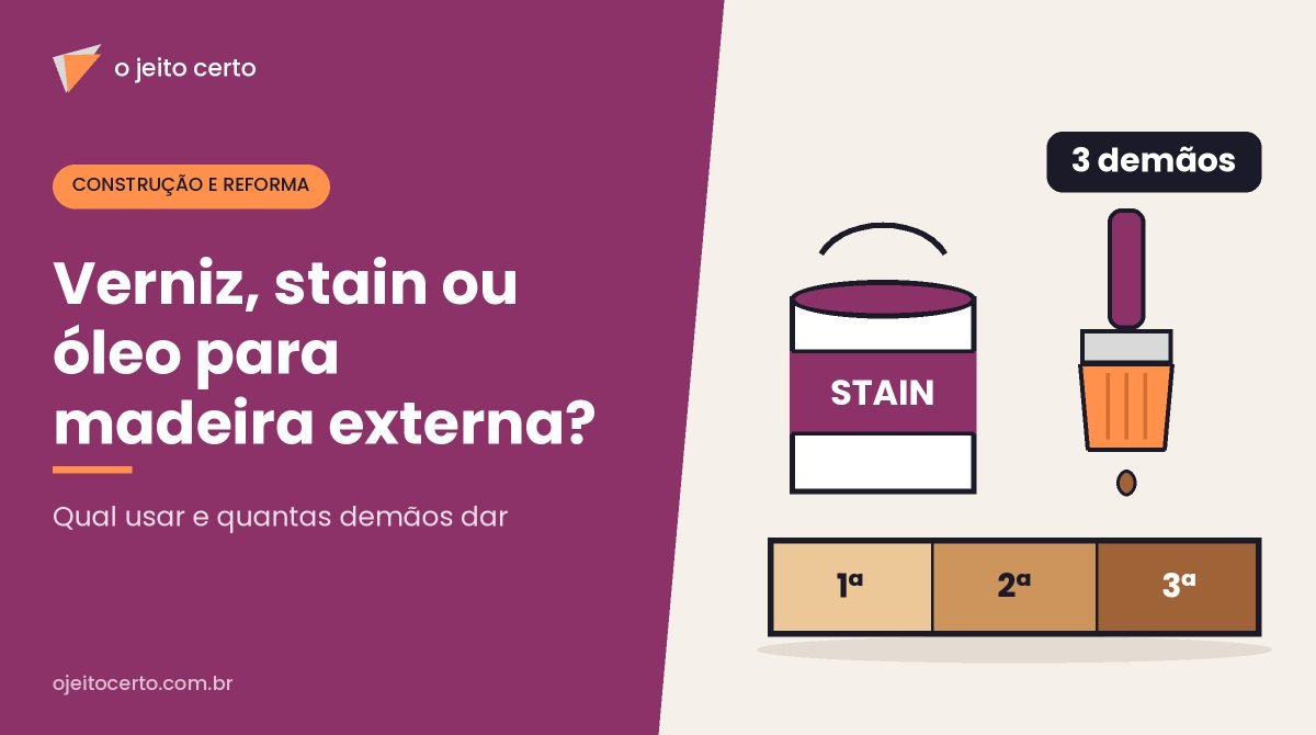 Verniz para madeira externa: verniz, stain ou óleo e quantas demãos